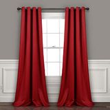 Lush Decor Geïsoleerde doorvoertule verduisterende linnen venster gordijn paneel (enkel paneel), 108" L x 52" W, rood