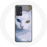 Maniacase Hoesje voor Samsung Galaxy A32 5G Turkse van Cat blauw oog en geel oog