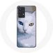 Maniacase Hoesje voor Samsung Galaxy A32 5G Turkse van Cat blauw oog en geel oog