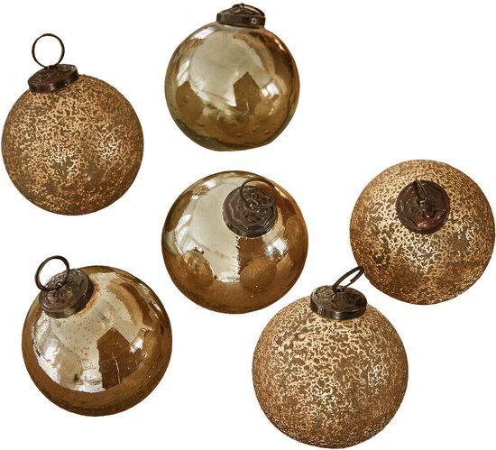 LOBERON Kerstbal set van 6 Fioravino silber/messing