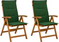 vidaXL Ligstoelen voor Tuin 2 st Naturel Massief Acacia Hout