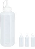 Merkloos / Sans marque Relaxdays 8x knijpfles transparant - sausfles kunststof - doseerflessen set - 1000 ml