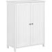 Yaheetech Armoire de salle de bain à 2 portes et étagères réglables - 60 x 30 x 80,5 cm - Blanc