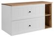 3xE living Meuble sous-vasque 80 cm, 2 tiroirs, blanc/chêne artisanal, Gusto