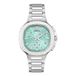 Versace VEVCA0324 V-Lady Chrono Square Montre Femme Acier Bleu Argenté Verre Saphir Quartz 5 ATM