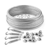 DQ-PP STAALKABEL SET 6 - 6 mm 6x19 Middelzacht - 10 meter - Gegalvaniseerd Staal