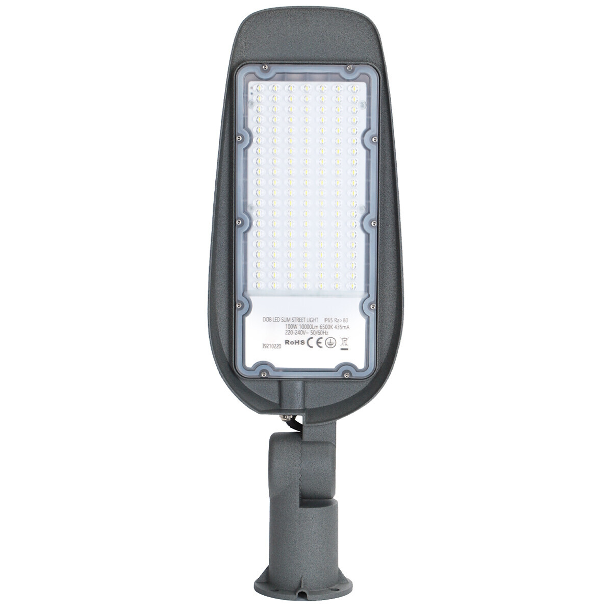 BES LED LED Straatlamp - Aigi Animo - 100W - Helder/Koud Wit 6500K - Waterdicht IP65 - Mat Grijs - Aluminium