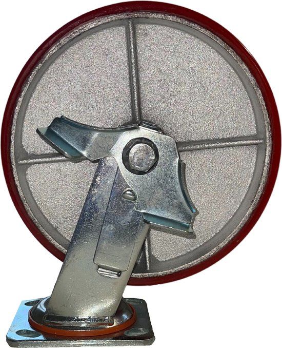 Mammuth Zwenkwiel met rem 200x50 mm - Polyurethaan wiel - 2000 KG - Transport wiel