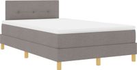 vidaXL Boxspringbed met hoofdbord Taupe 120 x 200 cm Stof