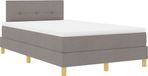 vidaXL Boxspringbed met hoofdbord Taupe 120 x 200 cm Stof