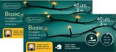 Lumineo Kerstverlichting - 2x - 40 leds - klassiek warm wit - 300 cm - zwart snoer - timer en dimmer