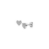 ZINZI zilveren oorknoppen hart wit 6mm ZIO1378Z