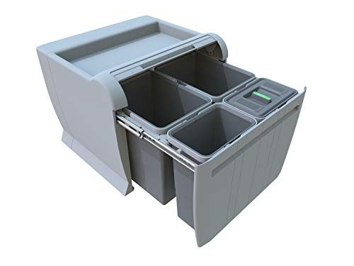Elletipi City PTA 5045B Afvalemmer voor afvalscheiding, uittrekbaar, grijs