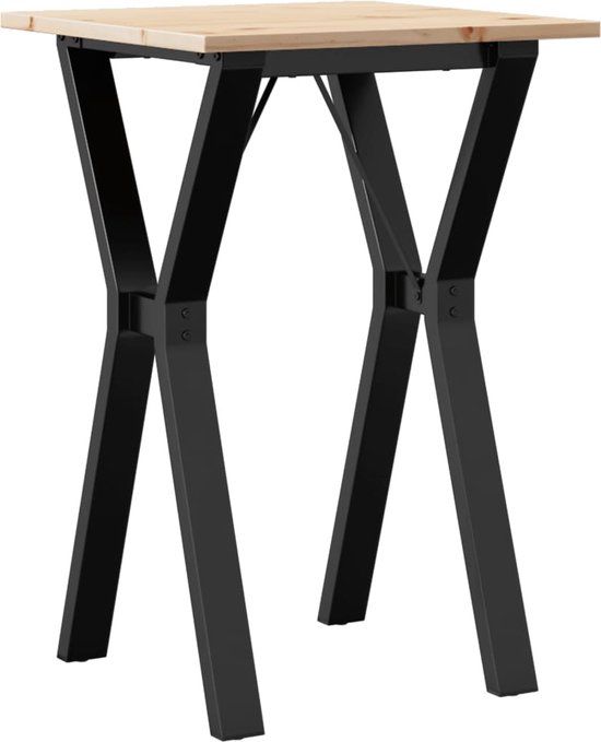 vidaXL Eettafel Y-frame 50x50x75 cm massief grenenhout en staal