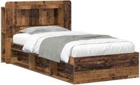 vidaXL Bedframe met opslag Oud hout 80 x 200 cm Bewerkt hout