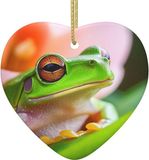 Merkloos / Sans marque Kerst Ornament - Hart Hanger - Kerstboom Decoratie - Dubbelzijdig Bedrukt - 76 cm - Wit