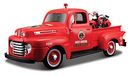 Maisto - 1:24 Scale Harley Davidson 1936 EL Knucklehead + 1948 Ford F-1 1/24 Pick-up Motorfiets, 32191, Kleur: Rood
