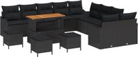 vidaXL Tuinbank - Set - 14 - st - Zwart - poly - rattan