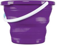 Merkloos Emmer opvouwbaar - 10 Liter - paars - kunststof en rubber - Camping emmer - Handig