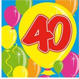 Folat Servetten 40 jaar Ballonnen 20 stuks