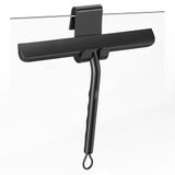 Oderra Siliconen douchetrekker, douchewisser voor badkamer en raam, reinigt wisserwand en spiegel zonder sporen - praktisch reinigingsaccessoire - 21 cm, zwart
