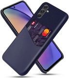 Merkloos Hoesje Geschikt voor Samsung Galaxy A55 | Back Cover met Kaarthouder voor 1 Pasje Blauw