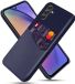 Merkloos Hoesje Geschikt voor Samsung Galaxy A55 | Back Cover met Kaarthouder voor 1 Pasje Blauw