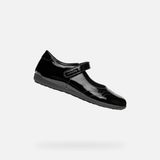 GEOX Iberide Meisjes Veterschoenen Zwart Leer Maat 39