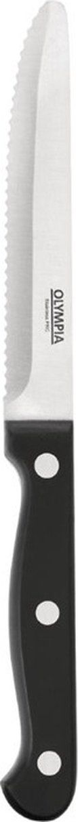 Olympia Steakmessen - Ronde Punt - Zwart - 12 Stuks - CS716