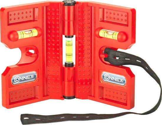 Connex Hoekwaterpas / Paalwaterpas magnetisch Kunststof Rood 3 libellen Analoog 7 cm