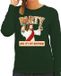 Bellatio Decorations Foute kersttrui - Jesus Party like it is my birthday - groen - voor dames - kerstkleding 2XL