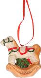 Merkloos / Sans marque Koopman International Kersthanger hobbelpaard - rood - 8 cm - keramiek