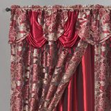 GOHD Royal Rosarium Jacquard Voile Window Curtain Set of 2 (Wine)