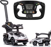Sun Baby Duwauto voor kinderen, Loopauto vanaf 1 jaar met duwstang, kinderauto Essenza SCV12, Aauto kinderen (Wit)