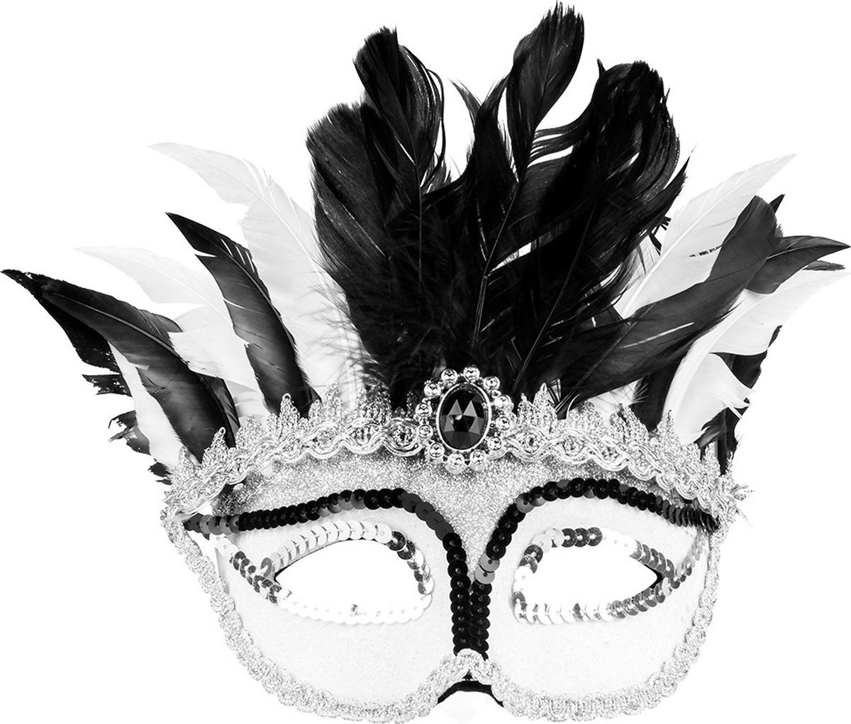 Boland - Oogmasker Venice gazza Zilver - Volwassenen - Showgirl