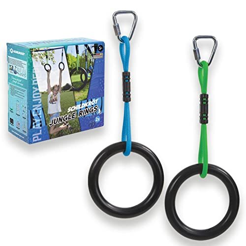 Schildkröt Jungle Line accessoires, 2 turnringen voor kinderen en volwassenen, Ninja-ringen, gymnastiekringen