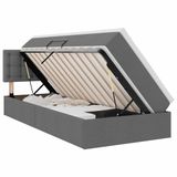 vidaXL LED opbergbed met matras Donkergrijs 100 x 200 cm Stof