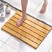 Domx Bamboe badmat voor badkamer - bamboe douchemat antislip waterdichte houten badmatten houten douche vloermat voor deuropening sauna spa tuin patio zwembad buiten gebruik (natuurlijk, 21,26 x 14,17
