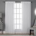 Exclusive Home Polypropyleen Belgisch PP-vouwpaneel, gestructureerd, linnenlook, jacquard, 1 paar, winterwit, 127 cm B x 223 cm L (2 stuks)