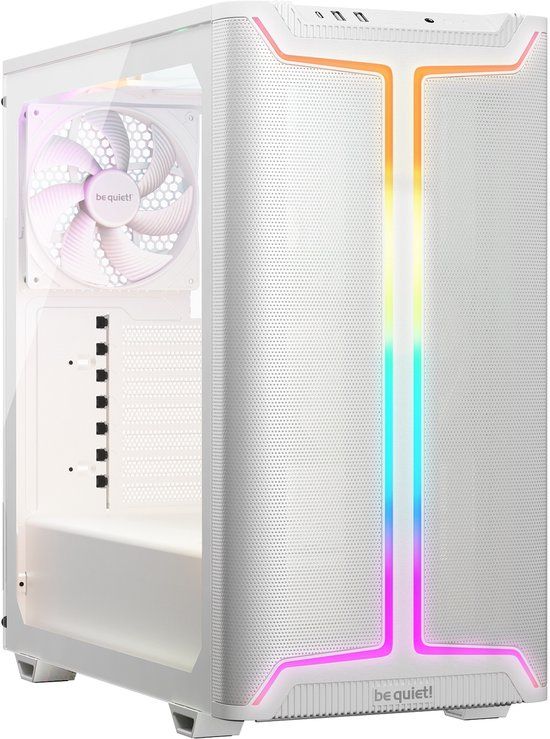 be quiet! Pure Base 501 DX White - Midi Tower Behuizing - Gehard Glas - Inclusief 3x Pure Wings 3 140mm PWM - ARGB Verlichting - USB-C - Wit