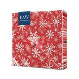 PAW Servetten 33 x 33 cm, 20 stuks - Kerstsneeuwvlokken Lichtrood