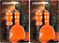 Boland Set van 4x stuks boland pompoen snijset - 2-delig - met sjablonen - halloween - pompoenen uithollen