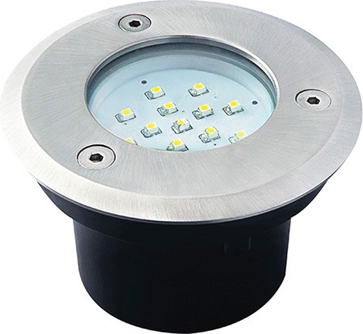 ABC-LED LED Grondspot - 0,7W - 65mm - Koud Wit - Rond - RVS - Inbouw