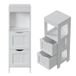 Armoire sur pied, colonne, commode de salle de bain blanche, 3 étagères, en bois, 89 × 30 × 30 cm