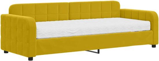 vidaXL Slaapbank met matras 80x200 cm fluweel geel