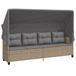 VidaXL Fauteuil rembourré polyrotin, acier gris