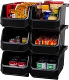 ReadySpace 6-pack grote kunststof containers voor organisatie en opslag, zwart