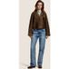 ALTER EGO Veste en cuir Fallon Noir/cognac Taille: XS