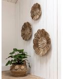 MUST Living Wanddecoratie Flower Set van 3 stuks, Abaca - Naturel