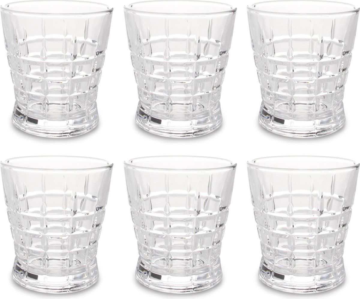 BonBistro Torso Rechthoekig Design Drinkglazen - 26 cl - 6 stuks - Transparant